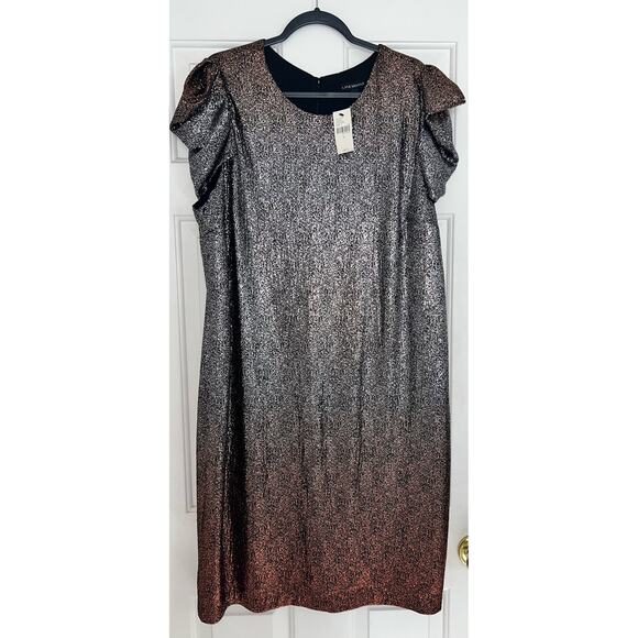 Lane Bryant Gold Glitter Cocktail Party Dress - size 20 - OD - Picture 2 of 9